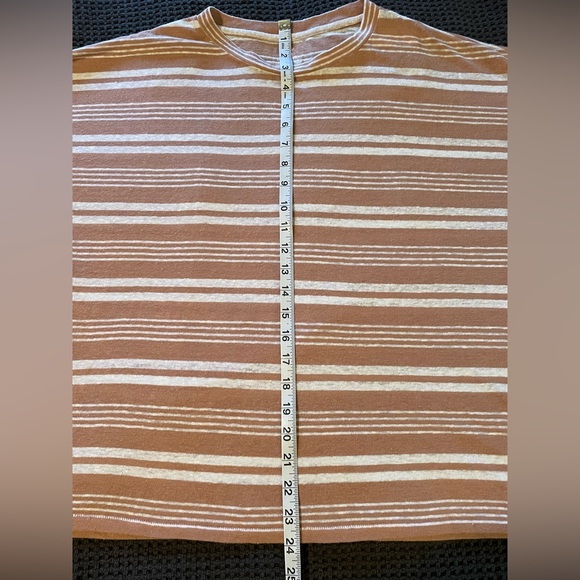 Aerie Distressed Peach Striped Short Sleeve Tee - Picture 9 of 9